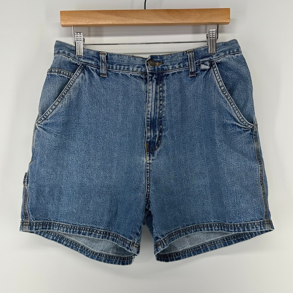 Bill‎ Blass Carpenter Shorts Womens 12 Denim High Waisted Vintage Utility Pocket